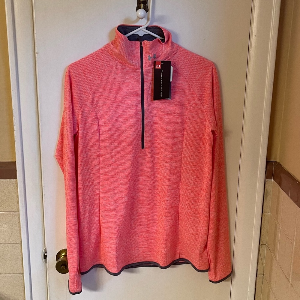UNDER ARMOUR Women's M 1/4 Zip HeatGear Pullover Threadborne Loose Fit NWT